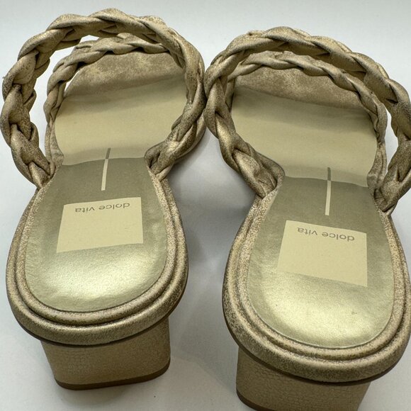 New Dolce Vita Women's Light Gold Metallic Stella Suede Heels Size 8.5 MSRP $125 - Picture 6 of 10